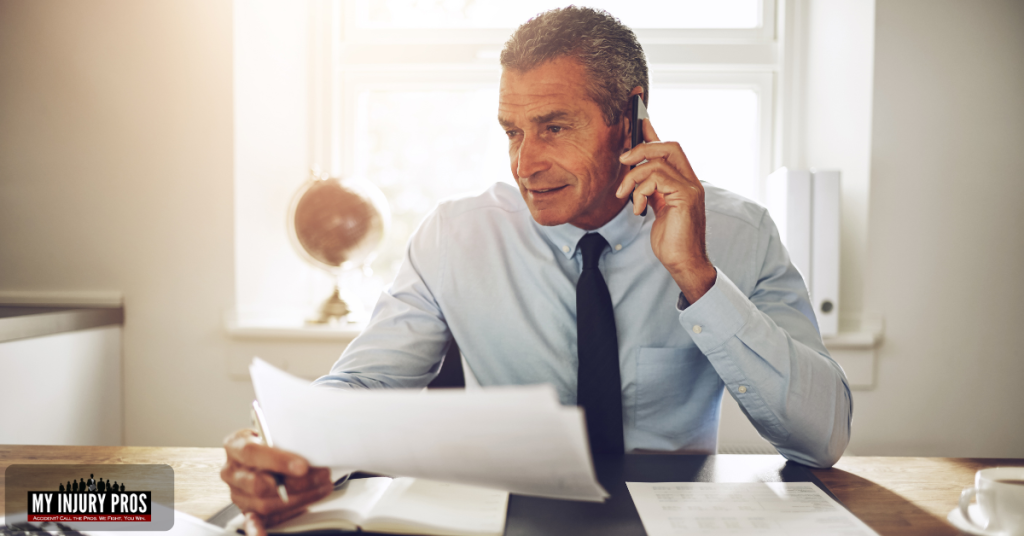 Abogado preparando documentos legales para un caso de lesiones de nacimiento