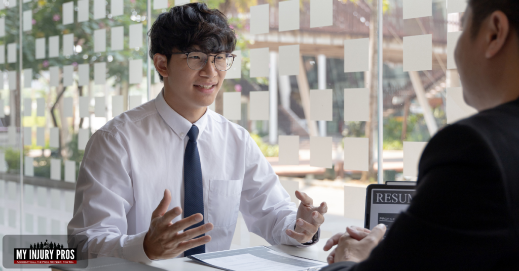 person asking questions during an initial consultation with a car accident lawyer