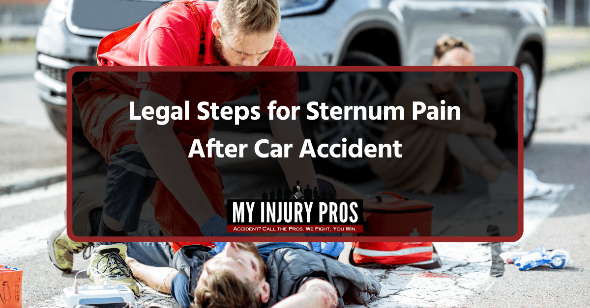 sternum pain after car accident victim receiving medical help at a crash scene