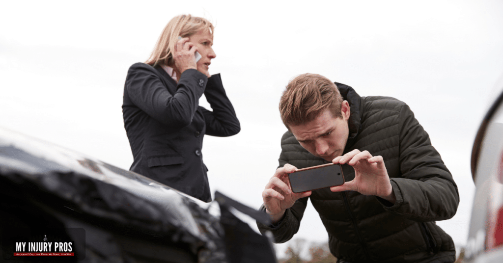 sternum pain after car accident victim documenting crash scene and injuries